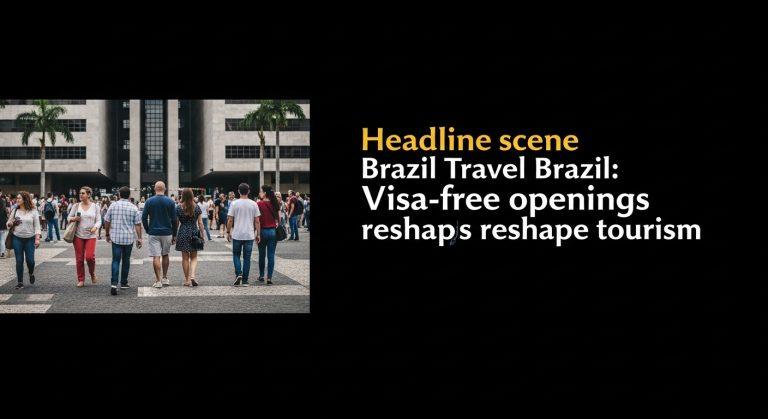 Travelers at a Brazilian airport planning trips under visa-free entry policies