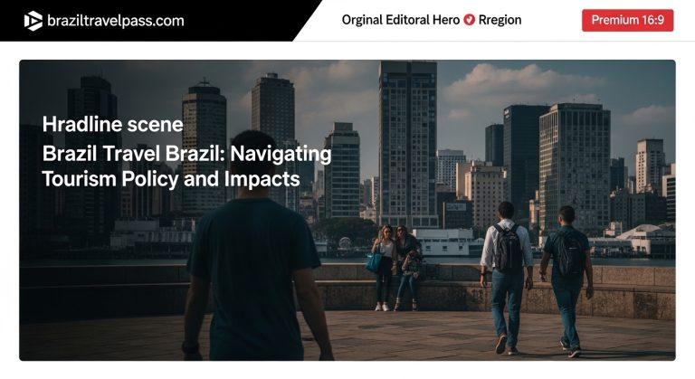 Brazil travel scenes featuring beach, airport, and rainforest.