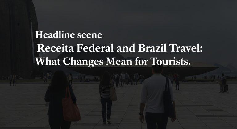 Hotel lobby showing digital registration screen for travelers in Brazil